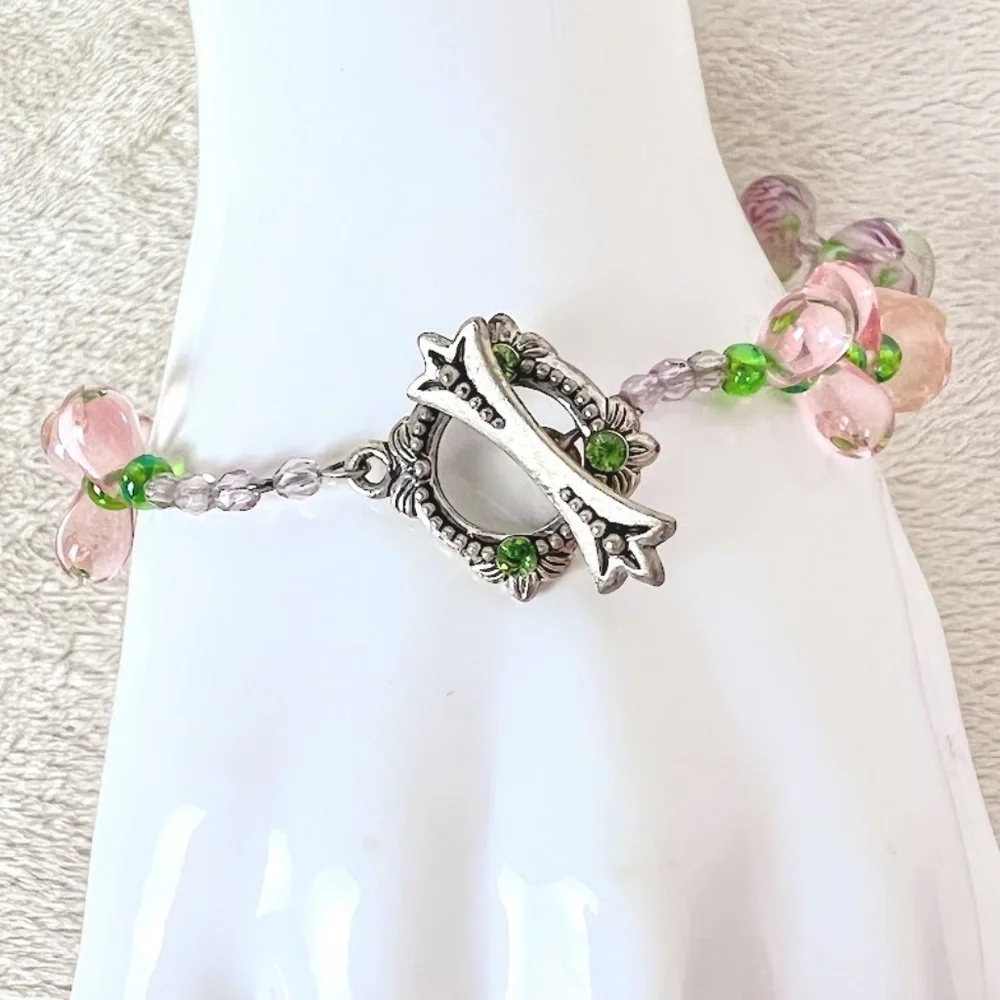 Pink & Green Quartz & Teardrop Bracelet 🎉2X Host Pick🎉 - Picture 4 of 7